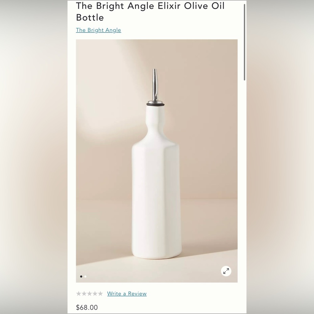 Anthropologie The Bright Angle Olive Oil Bottle